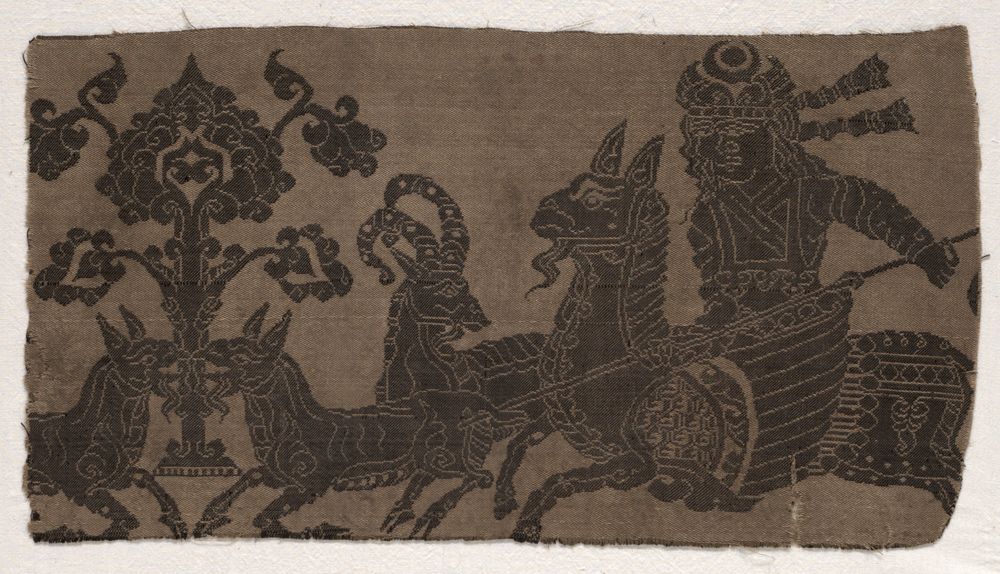 Fragment with Mounted Hunter Spearing Animals, Cleveland Museum of Art