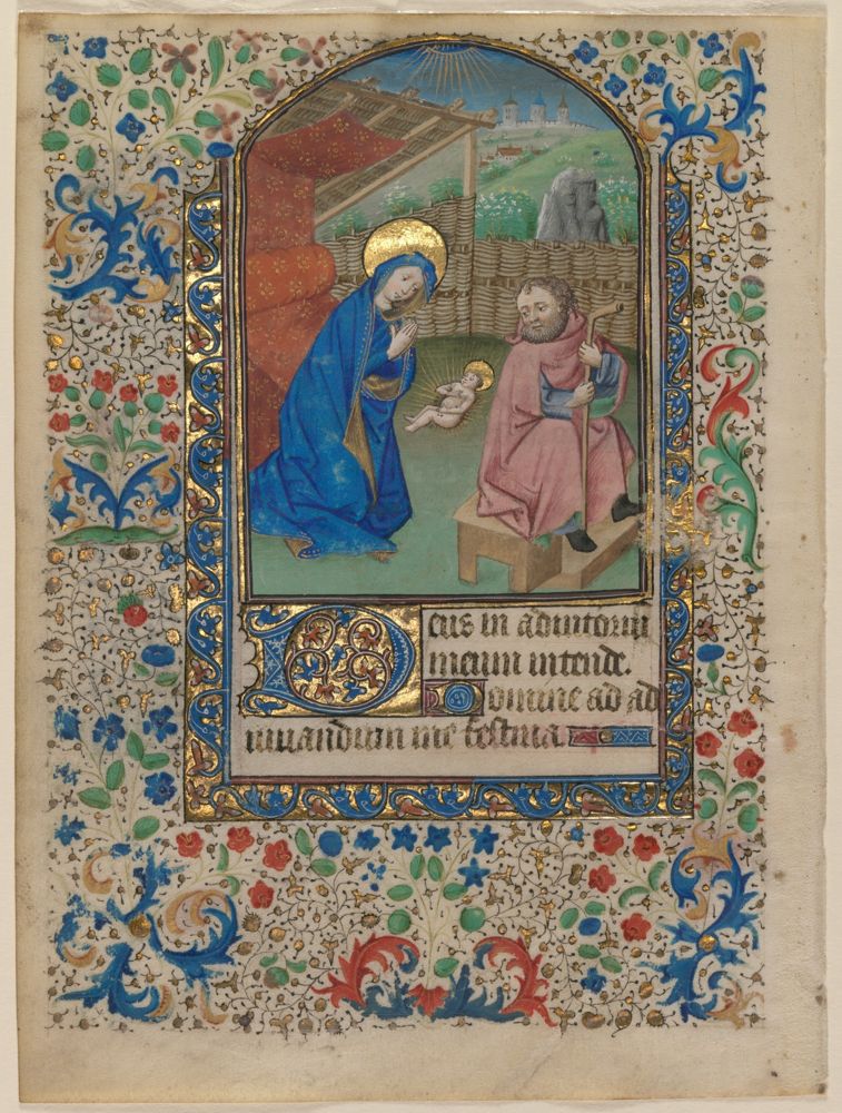 Leaf from a Book of Hours: The Nativity (recto), Cleveland Museum of Art
